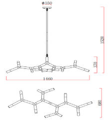 Scott Chandelier Smoke Bronze Alabaster - The Grand Collection