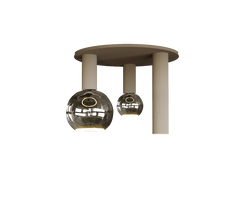 Riva Plafonnière rond 3-lampen - Ztahl