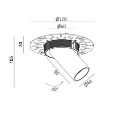 Eleganza Tube adjustable led spot 40mm wit - The Grand Collection