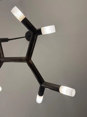 Scott Chandelier Smoke Bronze Alabaster - The Grand Collection