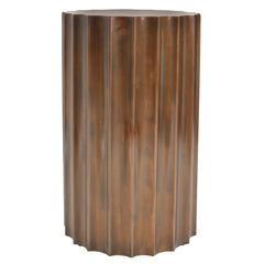 Jenter Copper iron coffee table ribbed outside rnd