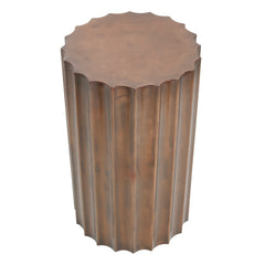 Jenter Copper iron coffee table ribbed outside rnd