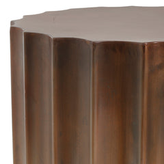 Jenter Copper iron coffee table ribbed outside rnd