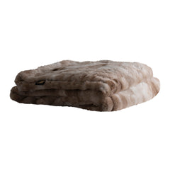 Linde Beige faux fur bedspread in giftbox 220x240