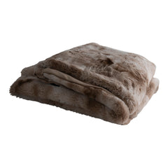 Linde Beige faux fur plaid in giftbox 150 x 200