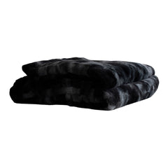 Linde Black faux fur bedspread in giftbox 220x240