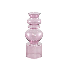 Lisha Purple glass vase levelled shape low