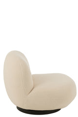 Lounge Chair Snow Poplar Wood/Foam White/Black