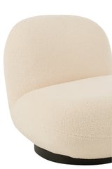 Lounge Chair Snow Poplar Wood/Foam White/Black