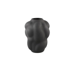 Maride Black glass vase wavy organic shape round S