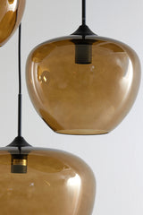 Hanging lamp 3L 40x160 cm MAYSON glass brown+matt black