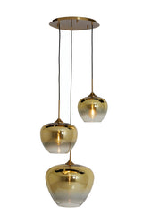 Hanging lamp 3L 40x160 cm MAYSON glass gold-clear+gold