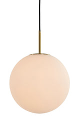 Hanging lamp 40 cm MEDINA antique bronze+glass matt white