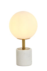 Table lamp 20x35 cm MEDINA antique bronze+glass matt white