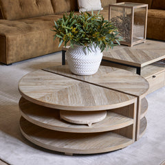 Milan Coffee Table Parquet D90 S/2