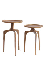 Side table S/2 38x54+41x63 cm PANO brown bronze