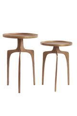 Side table S/2 38x54+41x63 cm PANO brown bronze