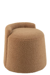 Pouf Teddy Round+Back Bouclé Camel