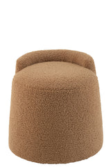 Pouf Teddy Round+Back Bouclé Camel