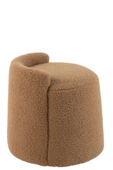 Pouf Teddy Round+Back Bouclé Camel