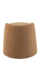 Pouf Teddy Round+Back Bouclé Camel