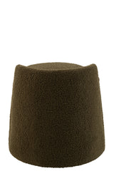 Pouf Teddy Round+Back Bouclé Green