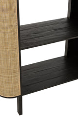 Rack Molly Exotic Wood/Rattan Black