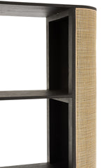 Rack Molly Exotic Wood/Rattan Black