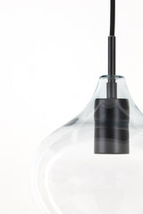 Hanging lamp 5L 104x20x120 cm RAKEL matt black+clear