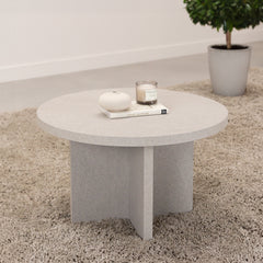 Ronde Salontafel Celine 40cm, kleur grijs natuursteen