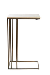 Side table 41x31x66 cm ROSHAN travertine sand+antique bronze