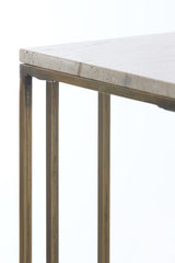 Side table 41x31x66 cm ROSHAN travertine sand+antique bronze