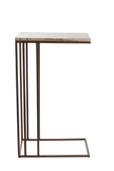 Side table 41x31x66 cm ROSHAN travertine brown+dark brown