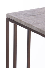 Side table 41x31x66 cm ROSHAN travertine brown+dark brown