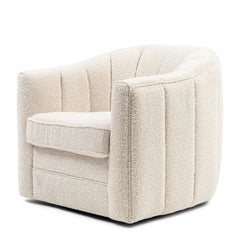 St. Lewis Swivel Armchair WhiteSand