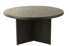 Table Round Teak Wood Black