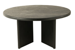 Table Round Teak Wood Black