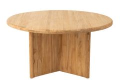 Table Round Teak Wood Natural