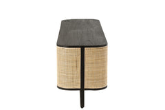 Tv Furniture Molly Exotic Wood/Rattan Black