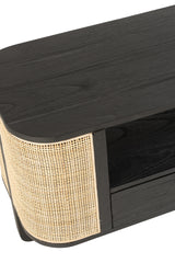 Tv Furniture Molly Exotic Wood/Rattan Black