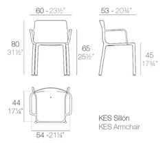 Kes stoel met armleuningen - VONDOM