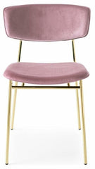 Fifties stoel goud velvet roze - Calligaris