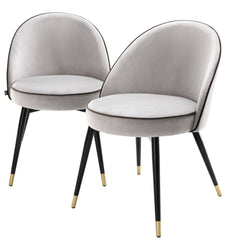 Cooper dining room chair set of 2 light gray - Eichholtz