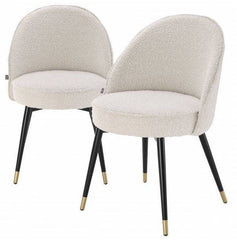 Cooper dining chair set of 2 boucle white - Eichholtz