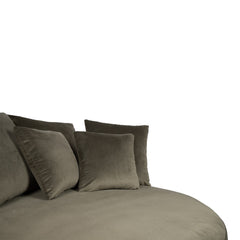 Fayen velvet fauteuil half rond khaki - PTMD Collection