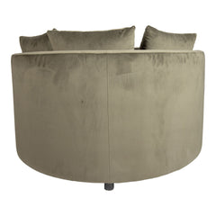 Fayen velvet fauteuil half rond khaki - PTMD Collection