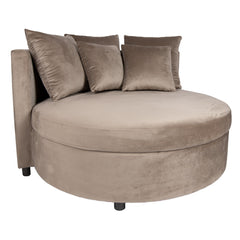 Fayen velvet round lounge armchair sand - PTMD Collection