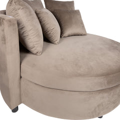 Fayen velvet fauteuil half rond zand - PTMD Collection