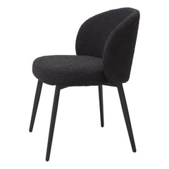 Lloyd dining room chair set of 2 Bouclé black - Eichholtz