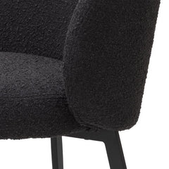 Lloyd dining room chair set of 2 Bouclé black - Eichholtz